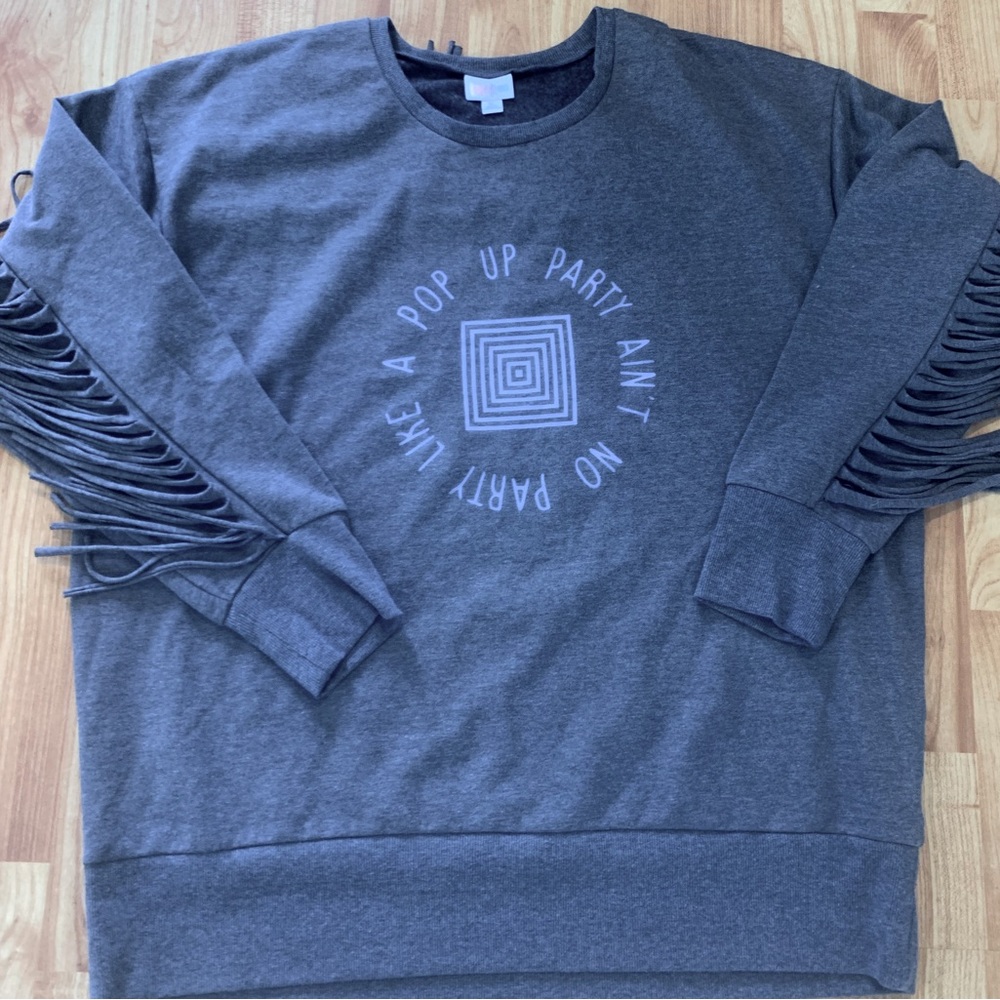 Fringed LulaRoe Crewneck Sweater Sweatshirt Party Boho Western XLarge